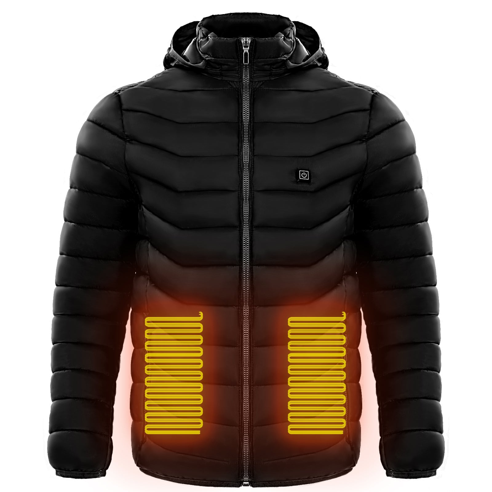 Men Heated Puffer Jacket Electric Heating Coat Insulated Hood Windbreaker