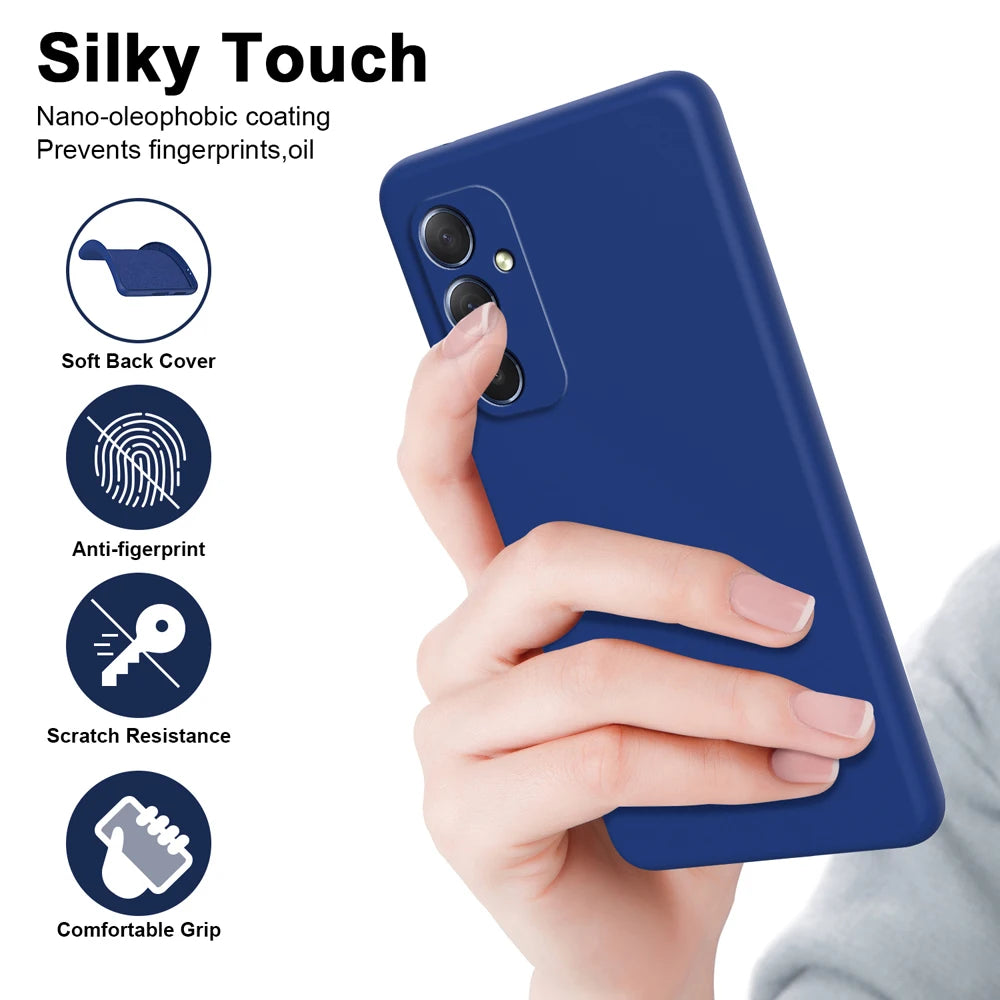 Original Solid Silicone Phone Case for Samsung Galaxy A55 A35 A25 A15 A05 A05S A04 A04S A04E A14 A24 A34 A54 5G Cover Cases